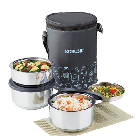 borosil steel lunch box set of 3|Borosil lunch box.